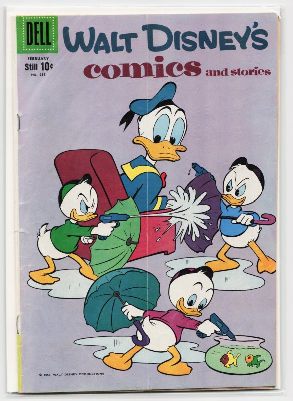 Walt Disney's Comics and Stories #233 (Dell, 1960), raw, ungraded comic book — front cover