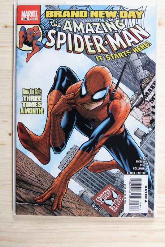 The Amazing Spider-Man #546 (Marvel Comics, 2008), raw comic book in VF+ 8.5 condition — front cover