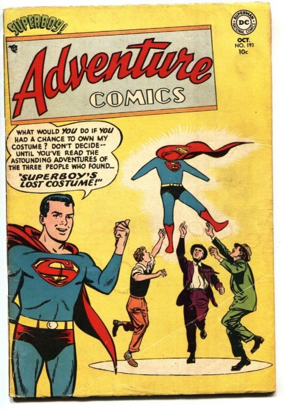 Adventure Comics #193 (DC Comics, 1953), raw, ungraded comic book — front cover