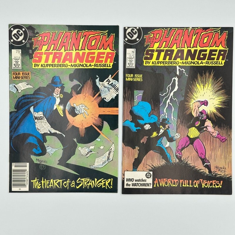 Phantom Stranger #1 & #4 1987 DC Mini-Series Mike Mignola Art Raw Lot (DC Comics, 1987), raw, ungraded comic book — front cover