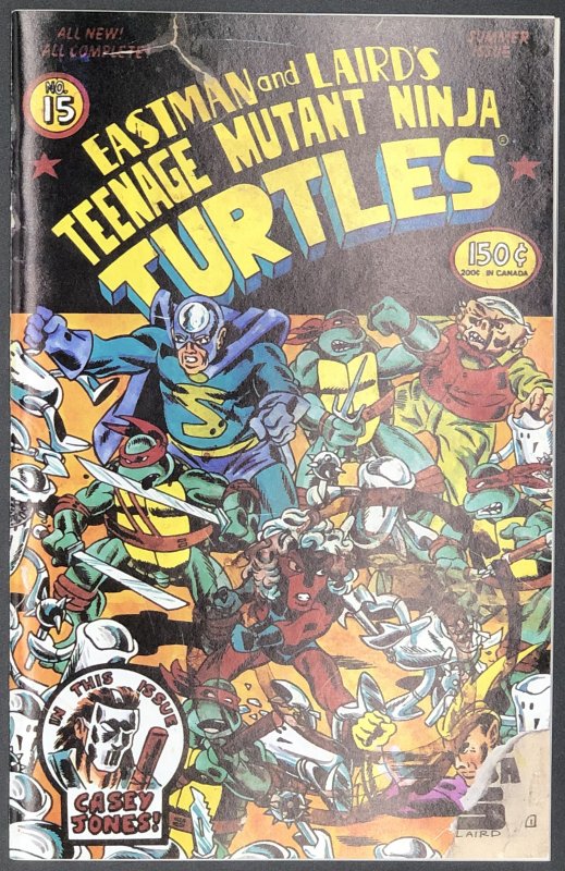 Teenage Mutant Ninja Turtles #15 (Mirage Studios, 1988), raw comic book in VF+ condition — front cover