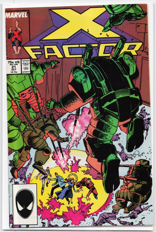 X-Factor #21 (Marvel Comics, 1987), raw, ungraded comic book — front cover