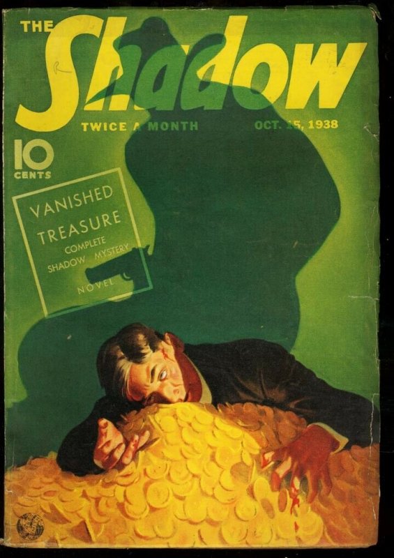 Shadow 1938 Oct 15-Street and Smith Pulp Walter Gibson FN (Street & Smith, 1938), raw comic book in FN condition — front cover