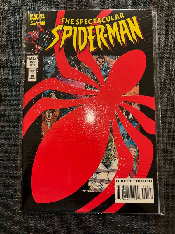 The Spectacular Spider-Man #223 (Marvel Comics, 1995), raw, ungraded comic book — front cover