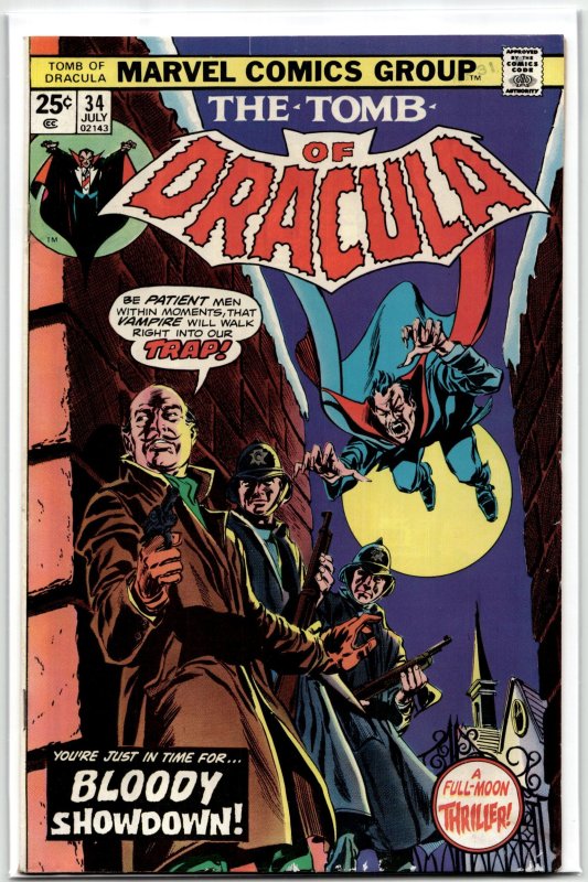 Tomb of Dracula #34 (Marvel Comics, 1975), raw, ungraded comic book — front cover