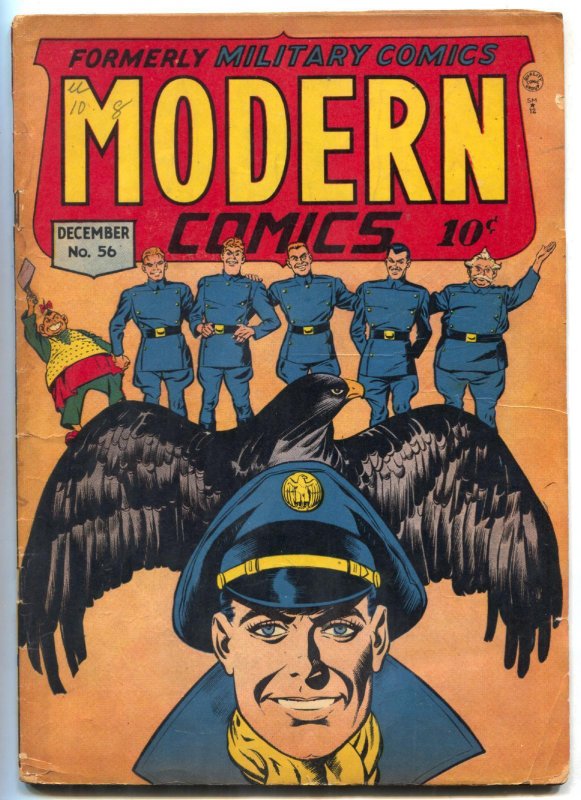 Modern #56 (Quality Comics, 1946), raw comic book in VG condition — front cover