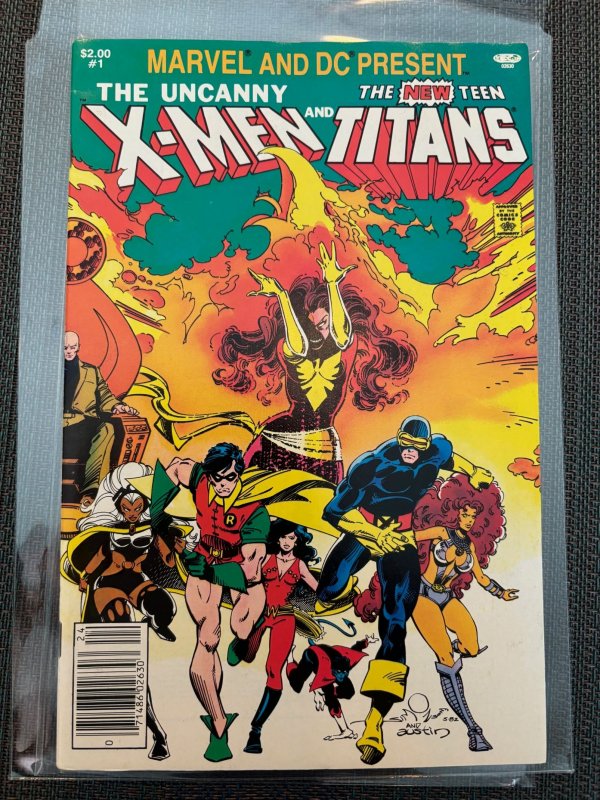 Marvel and DC Present Featuring the Uncanny X-Men and the New Teen Titans (1982) (1982), raw, ungraded comic book — front cover
