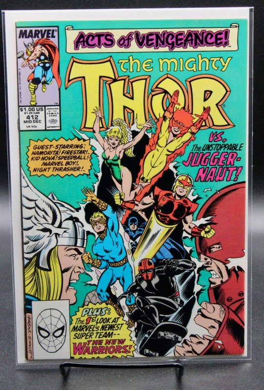 Thor #412 (Marvel Comics, 1989), raw comic book in NM condition — front cover