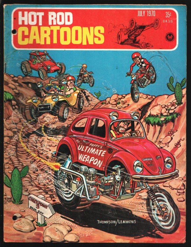 Hot Rod Cartoons #35 (1970), raw, ungraded comic book — front cover