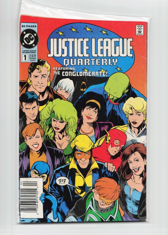 Justice League Quarterly #1 (1991), raw, ungraded comic book — front cover