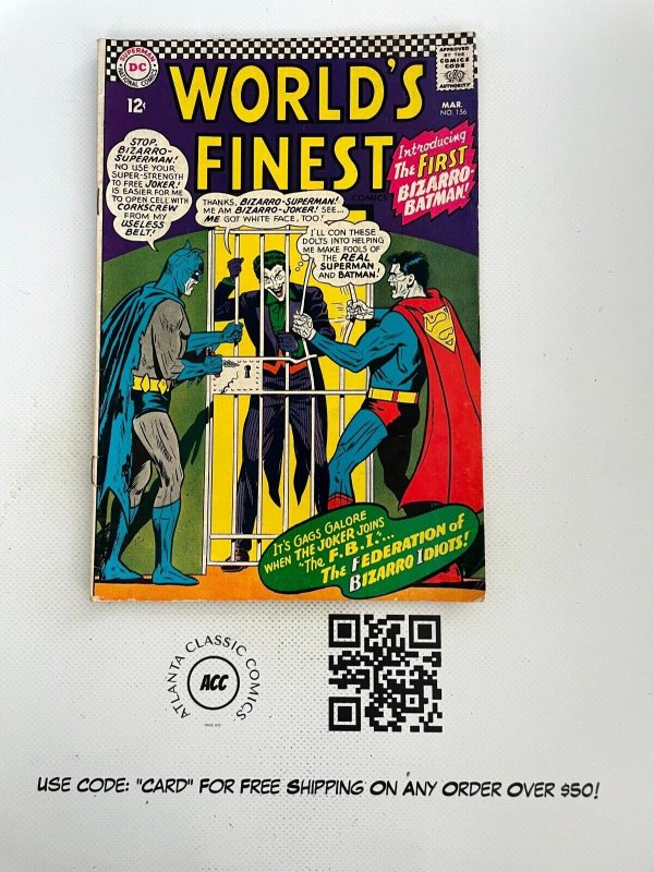 World's Finest Comics #156 (DC Comics, 1966), raw comic book in VF- condition — front cover