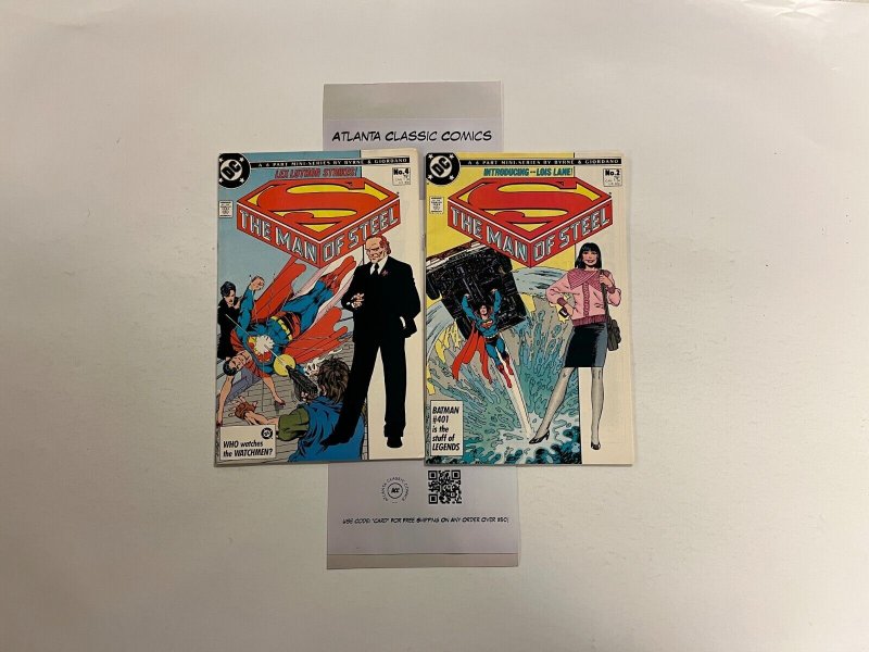 2 Superman Man of Steel Min-Series DC Comics Books #2, raw, ungraded comic book — front cover