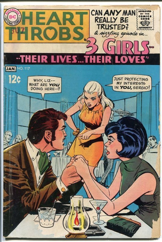 Heart Throbs #117 (DC Comics, 1968), raw, ungraded comic book — front cover
