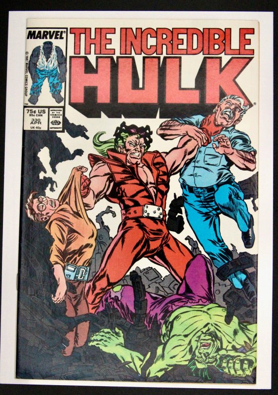 The Incredible Hulk #330 (Marvel Comics, 1987), raw comic book in VF/NM condition — front cover