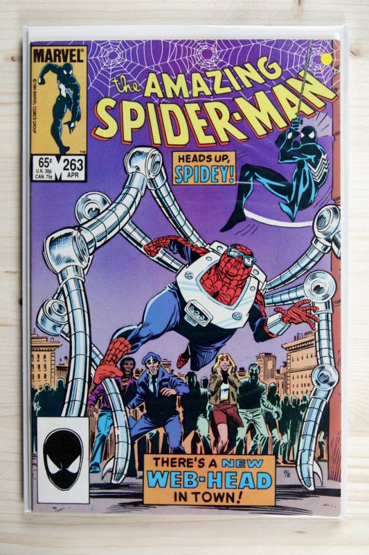 The Amazing Spider-Man #263 (Marvel Comics, 1985), raw comic book in VF+ 8.5 condition — front cover
