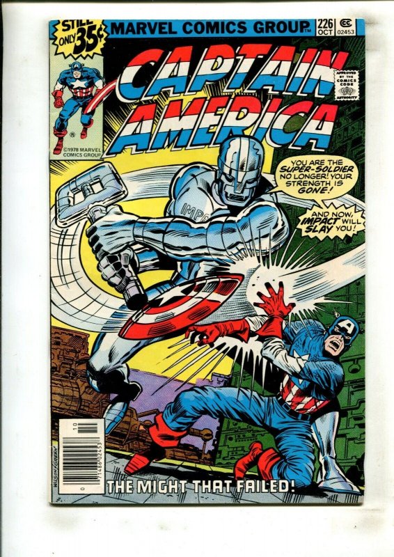 Captain America #226 (Marvel Comics, 1978), raw comic book in 8.0 condition — front cover