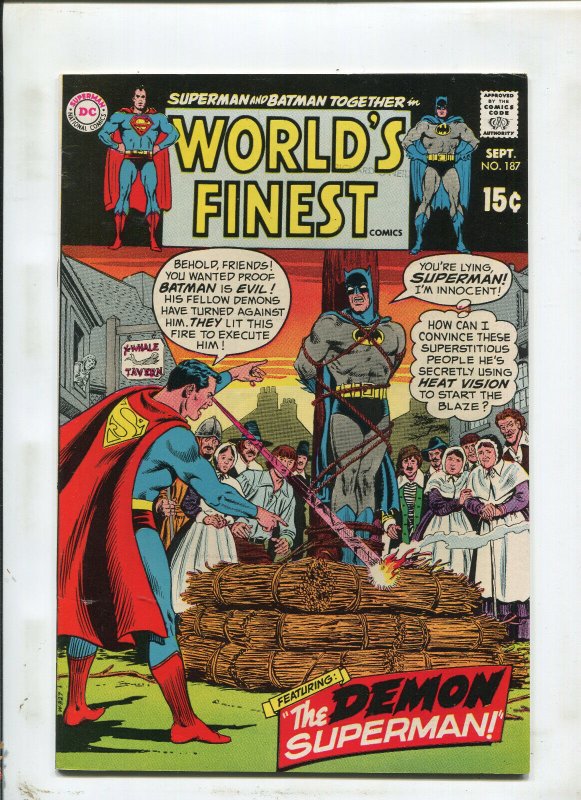 Worlds Finest #187 (DC Comics, 1969), raw comic book in 7.5 condition — front cover
