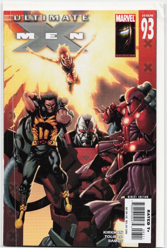 Ultimate X-Men #93 (Marvel Comics, 2008), raw, ungraded comic book — front cover
