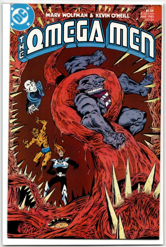 The Omega Men #24 (DC Comics, 1985), raw, ungraded comic book — front cover