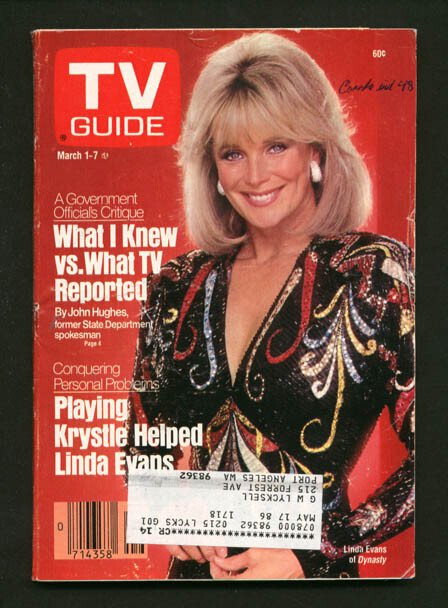 Mag: TV Guide 03/01/1986-Linda Evans/dance Fever/logos G, raw, ungraded comic book — front cover