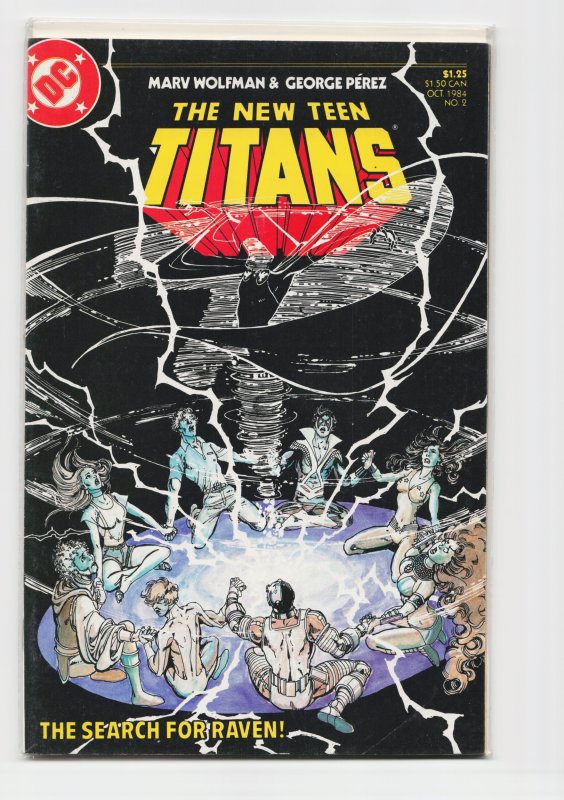The New Teen Titans #2 (DC Comics, 1984), raw, ungraded comic book — front cover