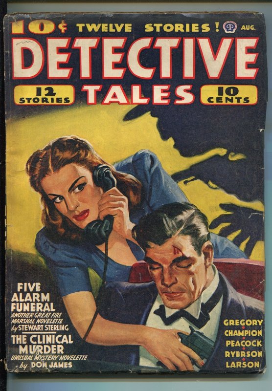 Pulp: Detective Tales 08/1941-Popular Pubs-Hard BOILED-CRIME-PULP-KEENE-good, raw, ungraded comic book — front cover