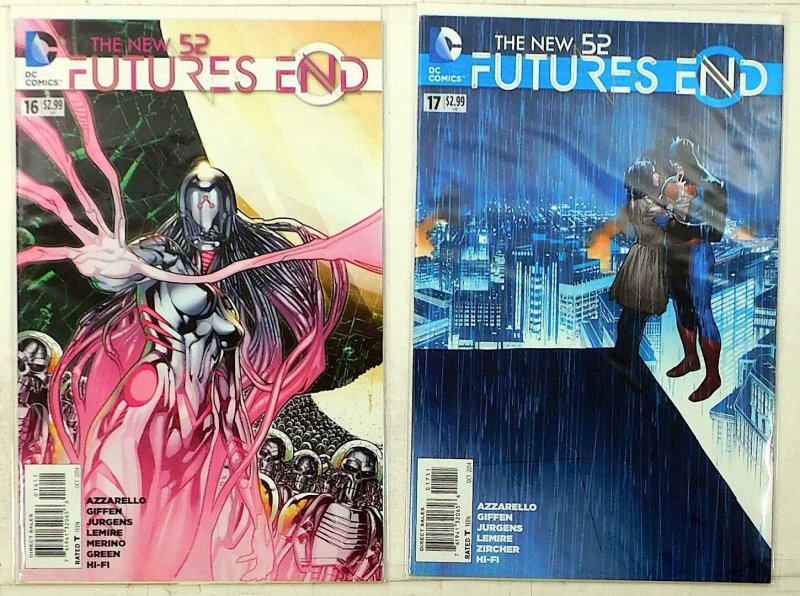 The New 52: Futures End Lot of 2 #16, 17 (2014) DC Comics 1st Print Comic Books (DC Comics, 2014), raw, ungraded comic book — front cover