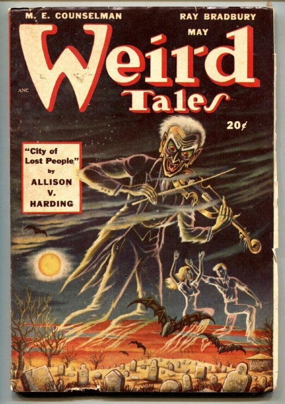 Weird Tales MAY 1948-Weird Tales-Ray Bradbury-August Derleth vf- (1948), raw, ungraded comic book — front cover