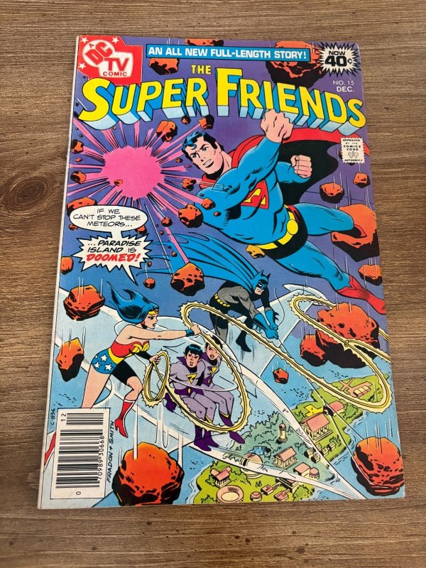 The Super Friends #15 (DC Comics, 1978), raw comic book in FN condition — front cover