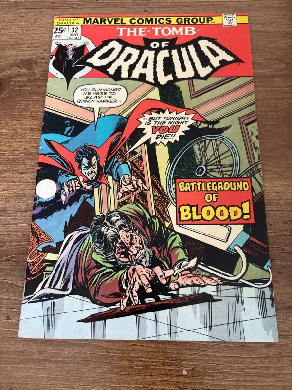 Tomb of Dracula #32 (Marvel Comics), raw comic book in VF- condition — front cover
