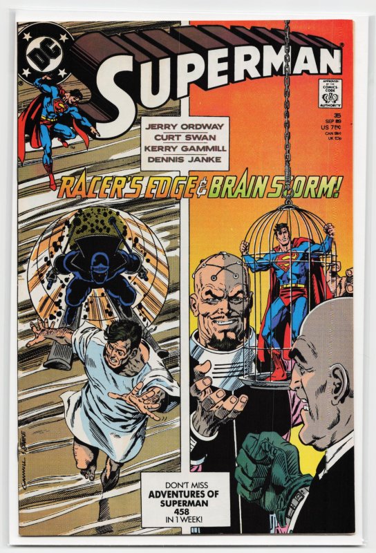 Superman #35 (DC Comics, 1989), raw, ungraded comic book — front cover