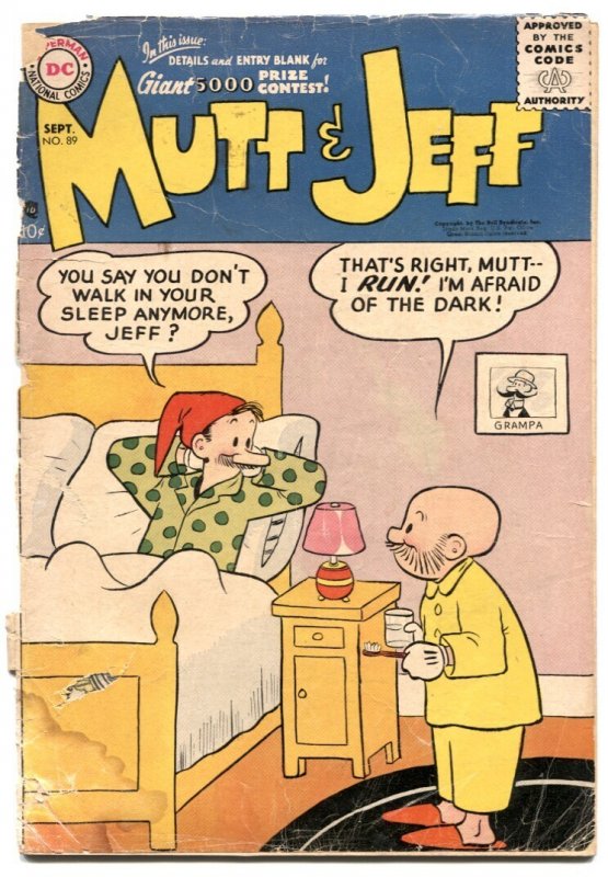 Mutt and Jeff #89 (DC Comics, 1956), raw comic book in FR condition — front cover