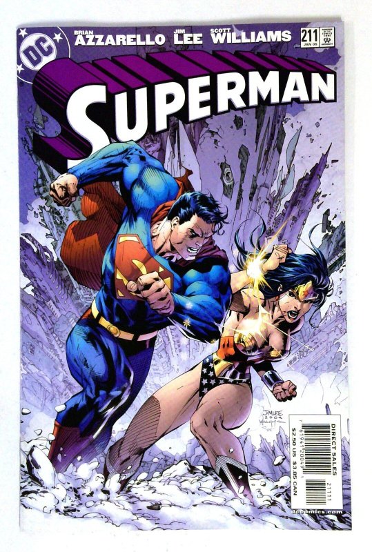 Superman #211 (DC Comics, 2005), raw comic book in NM- condition — front cover