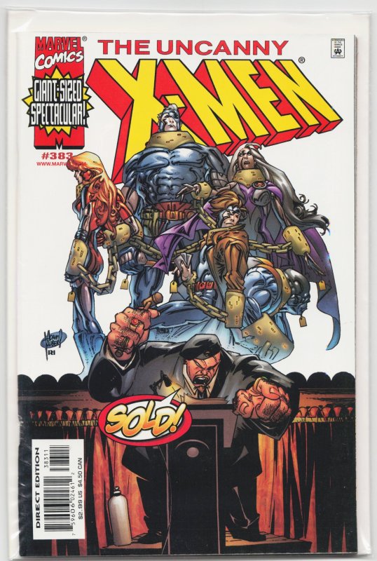 The Uncanny X-Men #383 (Marvel Comics, 2000), raw, ungraded comic book — front cover