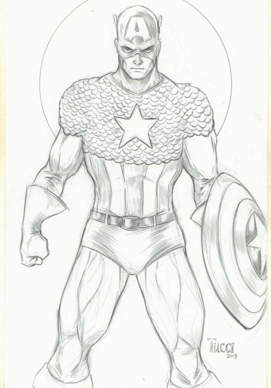 Captain America Comic Costume - 2013 Signed art by Billy Tucci (2013), raw, ungraded comic book — front cover