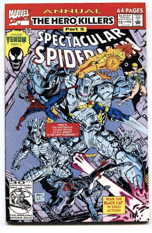 Spectacular Spider-Man Annual #12 (Marvel Comics, 1992), raw comic book in VF/NM condition — front cover