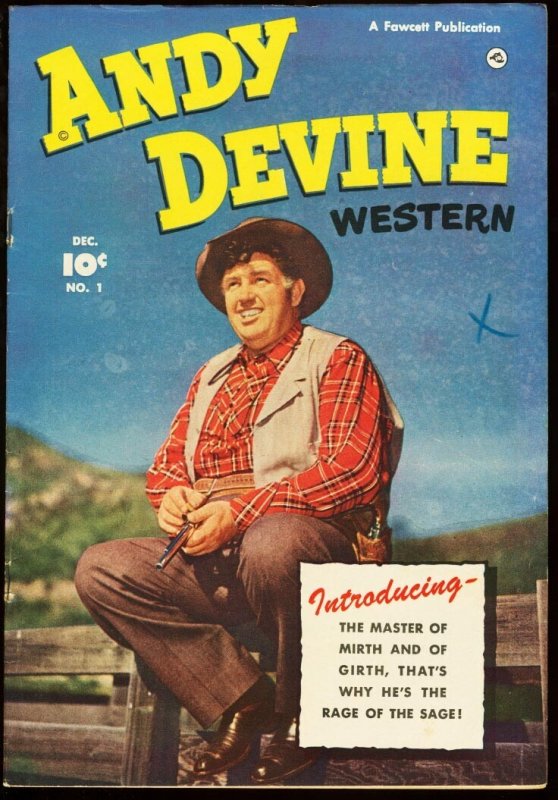 Andy Devine Western #1-1950-Photo Cover-High Grade Vf- (Fawcett Publications), raw comic book in VF- condition — front cover