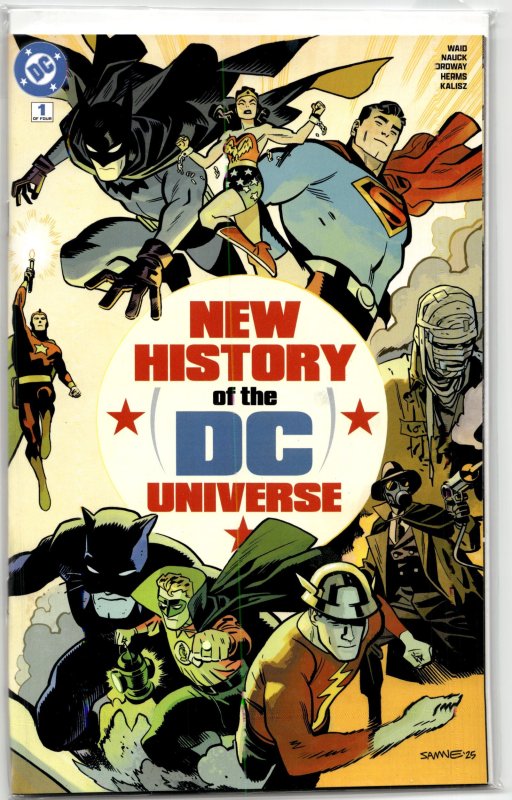 New History of the DC Universe #1 (DC Comics, 2025), raw, ungraded comic book — front cover