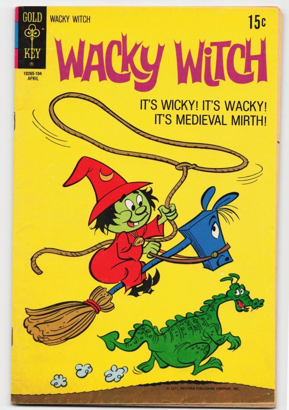 Wacky Witch #2 (Gold Key, 1971), raw, ungraded comic book — front cover
