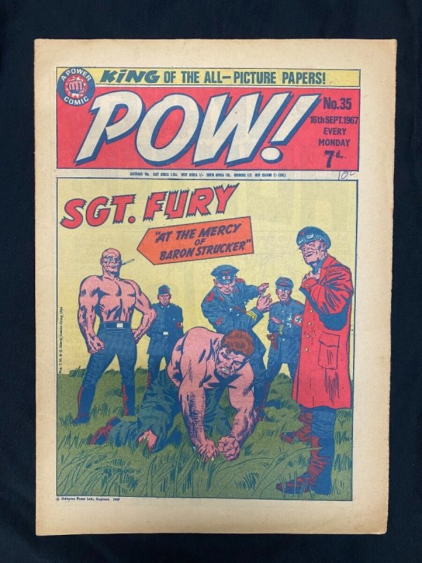 Pow! #35 (Odhams Press), raw comic book in FN condition — front cover