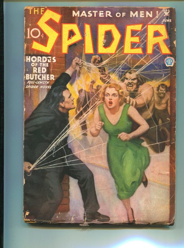 The Spider Pulp June 1935- Horrors of the Red Butcher -VG- (1935), raw comic book in VG- condition — front cover
