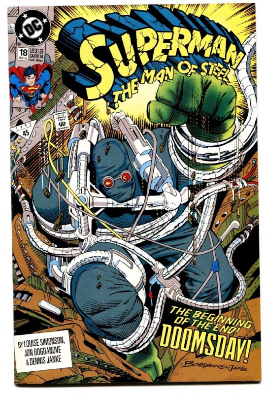 Superman: The Man of Steel #18 (DC Comics, 1992), raw comic book in NM- condition — front cover