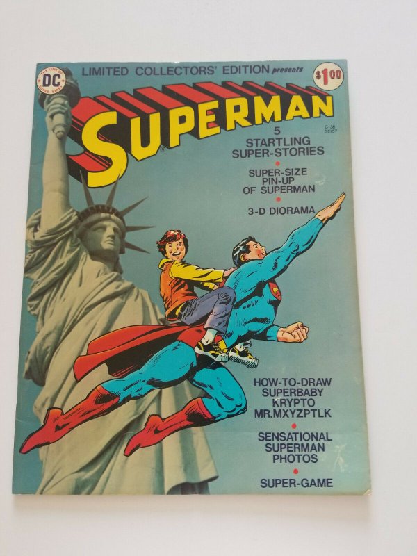 Limited Collector's Edition #C-38 (Vf/nm) 1975 5 Classic Superman Stories!! (1975), raw comic book in VF/NM condition — front cover