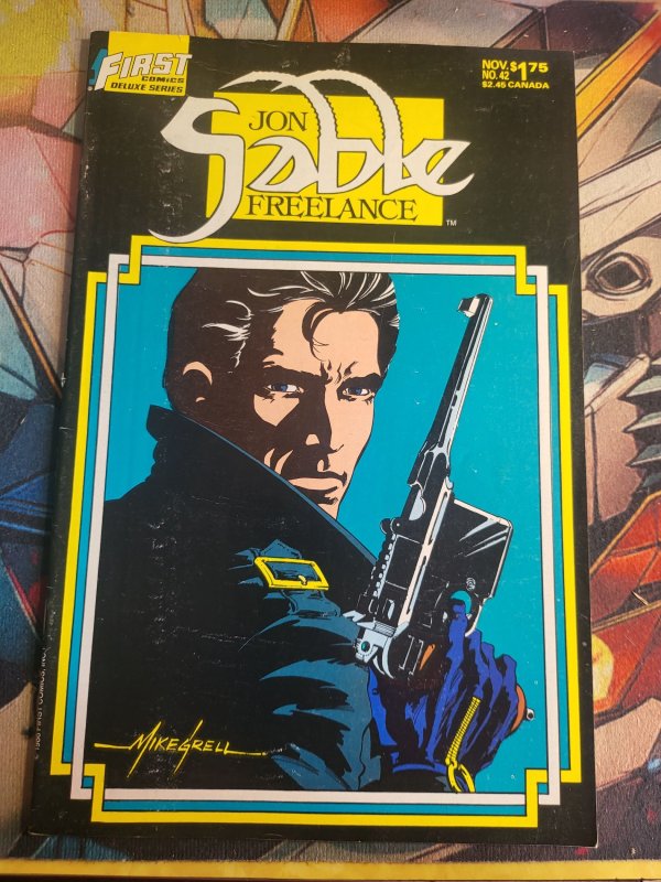 Jon Sable, Freelance #42 (1986), raw, ungraded comic book — front cover