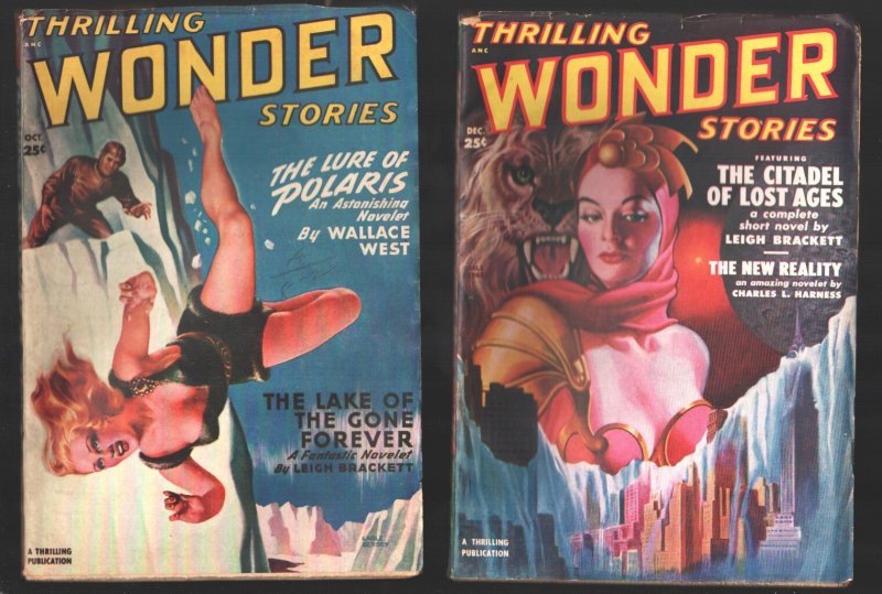 Thrilling Wonder Stories Lot of 3 Pulp Magazines Lot #9-1949 Oct-1947 Dec-1950 D, raw, ungraded comic book — front cover