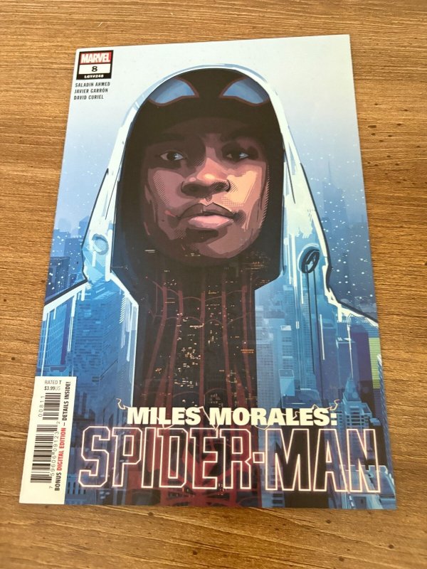 Miles Morales: Spider-Man #8 (Marvel Comics), raw comic book in NM condition — front cover