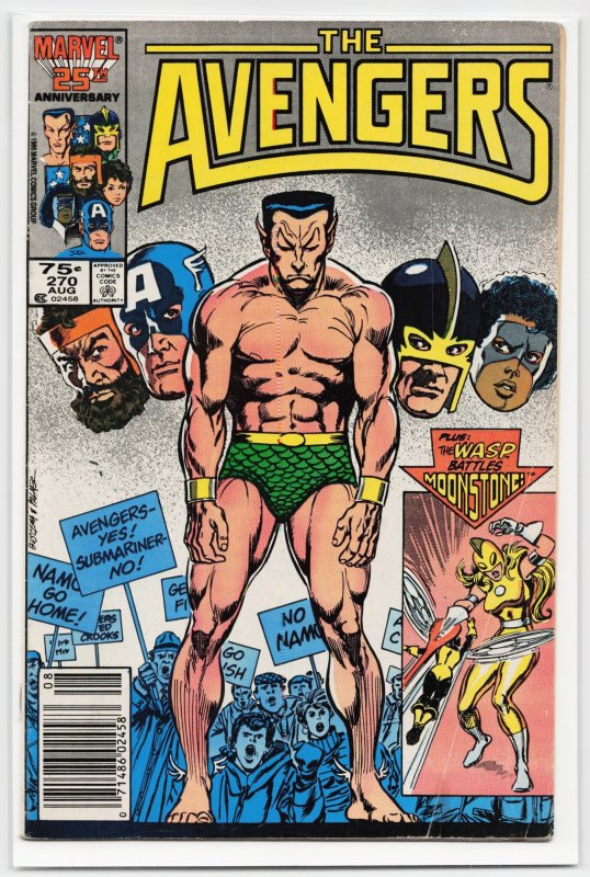 The Avengers #270 (Marvel Comics, 1986), raw, ungraded comic book — front cover