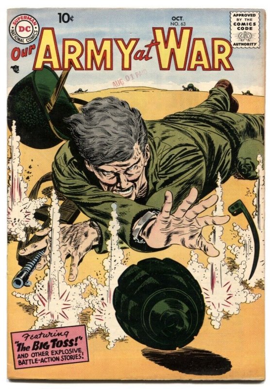 Our Army at War #63 (DC Comics, 1957), raw comic book in VF- condition — front cover