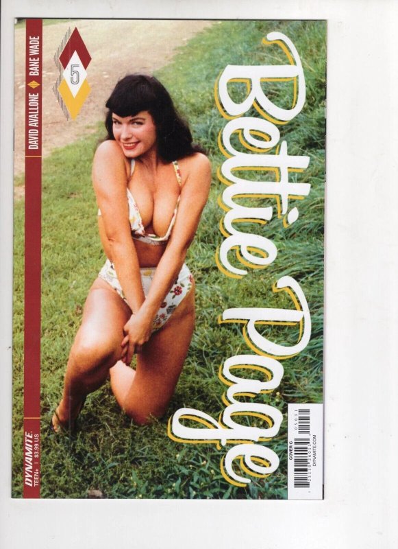 Bettie Page #5 (Dynamite Entertainment, 2017), raw comic book in NM+ 9.6 condition — front cover