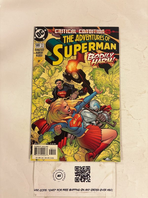 Adventures of Superman #580 (DC Comics), raw comic book in NM condition — front cover